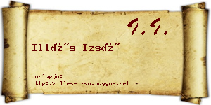 Illés Izsó névjegykártya